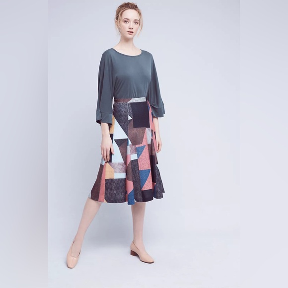 Maeve Anthropologie Cubist Knit Geometric Lined Midi
Skirt Retro Colors : Sz XL - Picture 5 of 15